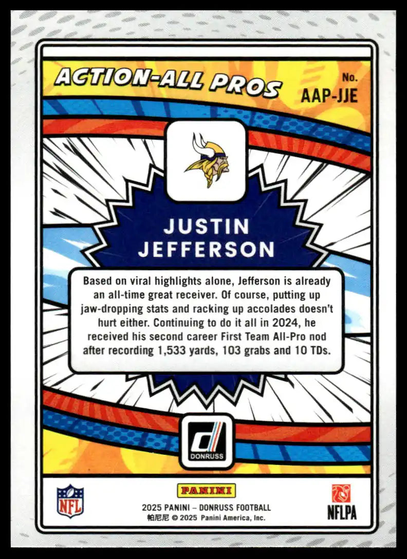 2025 Donruss - Justin Jefferson Action-All Pros - Football #AAP-JJE
