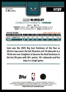 2025-26 Topps Holiday - Liam McNeeley - Basketball #H189