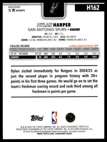 2025-26 Topps Holiday - Dylan Harper - Basketball #H162