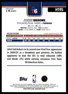 2025-26 Topps Holiday - Johni Broome - Basketball #H195