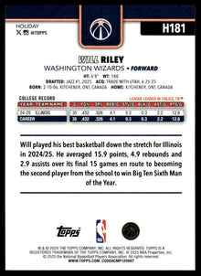 2025-26 Topps Holiday - Will Riley - Basketball #H181