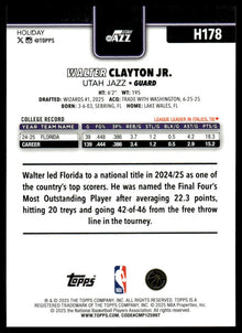 2025-26 Topps Holiday - Walter Clayton Jr. - Basketball #H178
