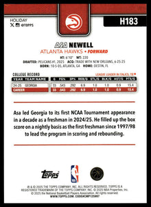 2025-26 Topps Holiday - Asa Newell - Basketball #H183