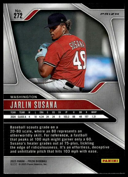 2025 Panini Prizm - Jarlin Susana Red Ice Prizms - Baseball #272