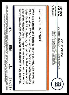 2024 Topps Update - Colt Keith Orange Crackle Foilboard /299 - Baseball #US192