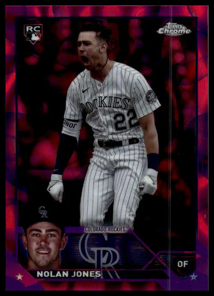 2023 Topps Chrome Update - Nolan Jones Magenta/Purple Lava Lamp /299 - #USC178