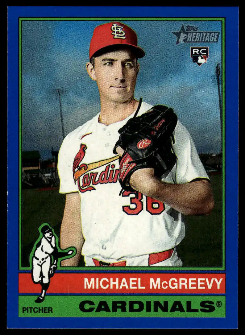 2025 Topps Heritage - Michael McGreevy Dark Blue Border - Baseball #585