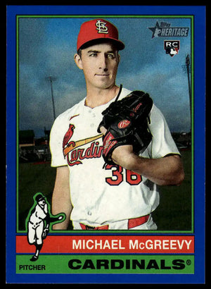2025 Topps Heritage - Michael McGreevy Dark Blue Border - Baseball #585