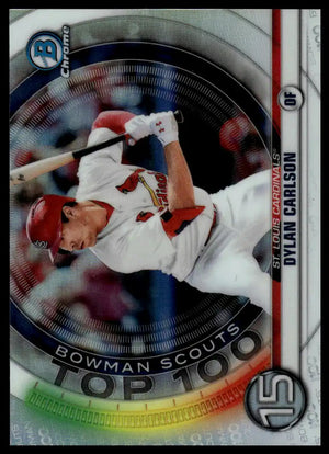 2020 Bowman - Dylan Carlson Chrome Bowman Scouts Top 100 - Baseball #BTP-15