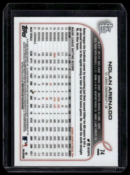 2022 Topps Chrome Sonic - Nolan Arenado - Baseball #74