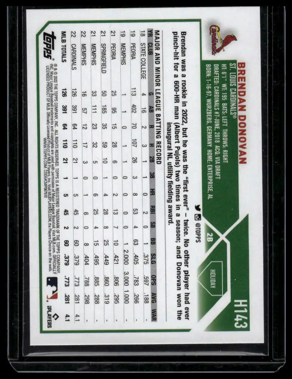 2023 Topps Holiday - Brendan Donovan Metallic - Baseball #H143
