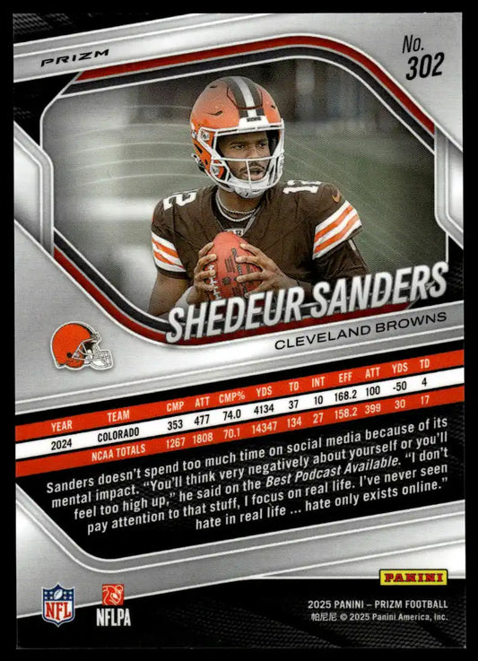 2025 Panini Prizm - Shedeur Sanders Green Wave - Football #302