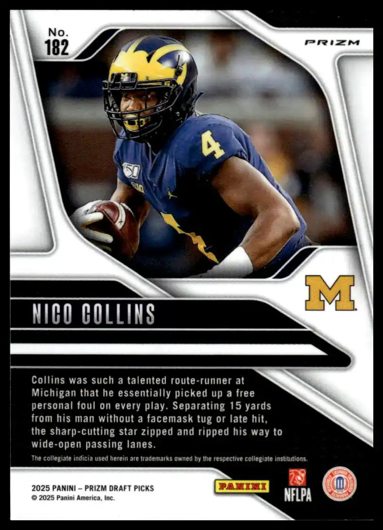2025 Panini Prizm Draft Picks - Nico Collins Prizms Gold Ice - Football #182