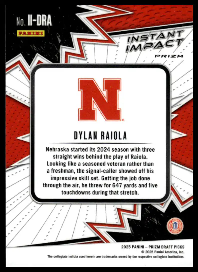 2025 Panini Prizm Draft Picks - Dylan Raiola Instant Impact - Football #II-DRA
