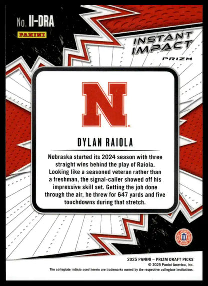 2025 Panini Prizm Draft Picks - Dylan Raiola Instant Impact - Football #II-DRA