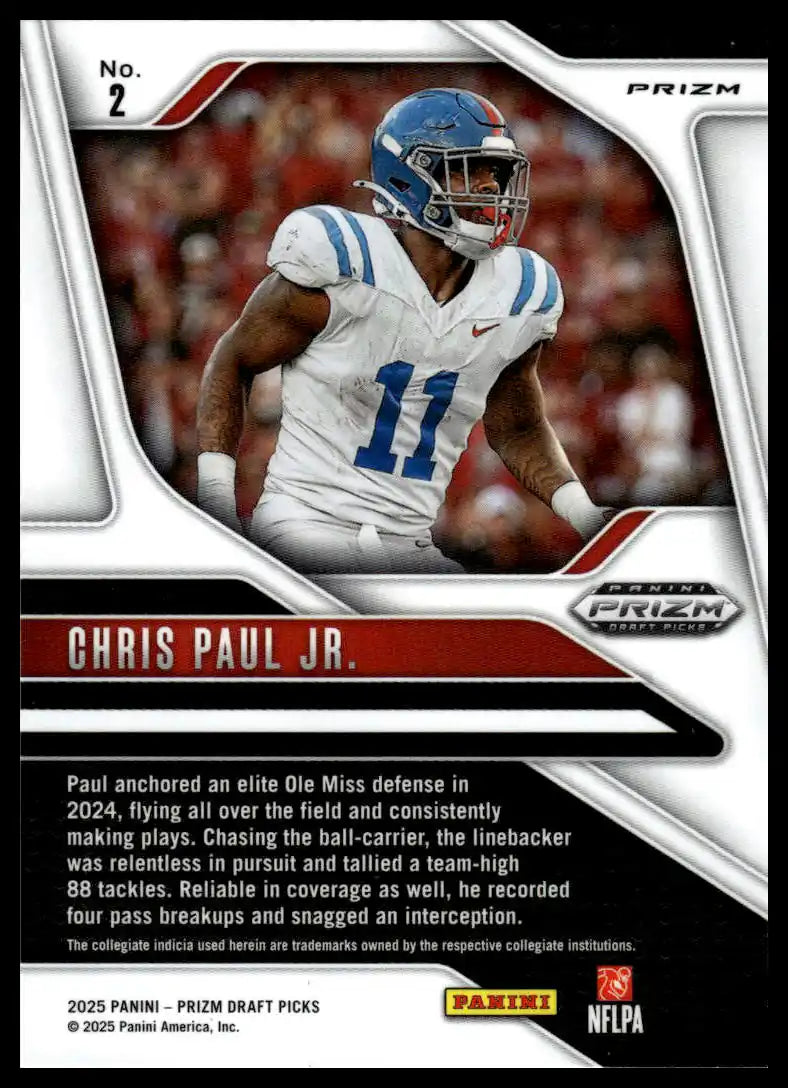 2025 Panini Prizm Draft Picks - Chris Paul Jr. Prizms Gold Ice - Football #2