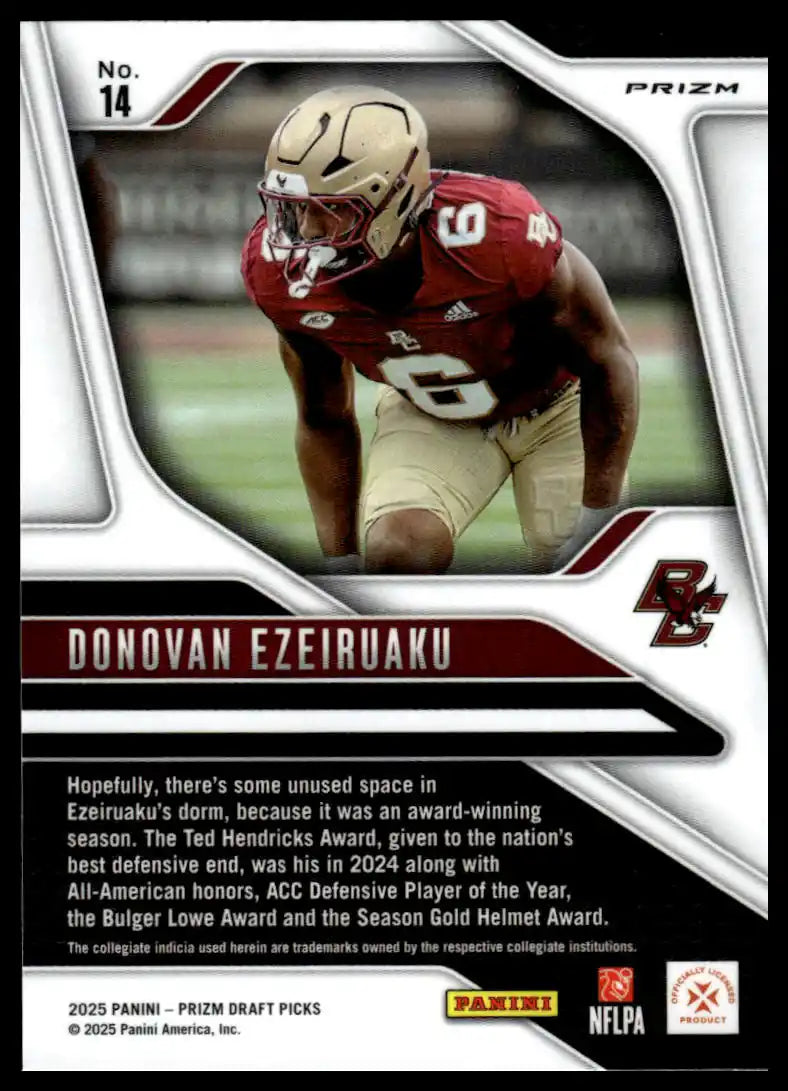 2025 Panini Prizm Draft Picks - Donovan Ezeiruaku Prizms Gold Ice - Football #14