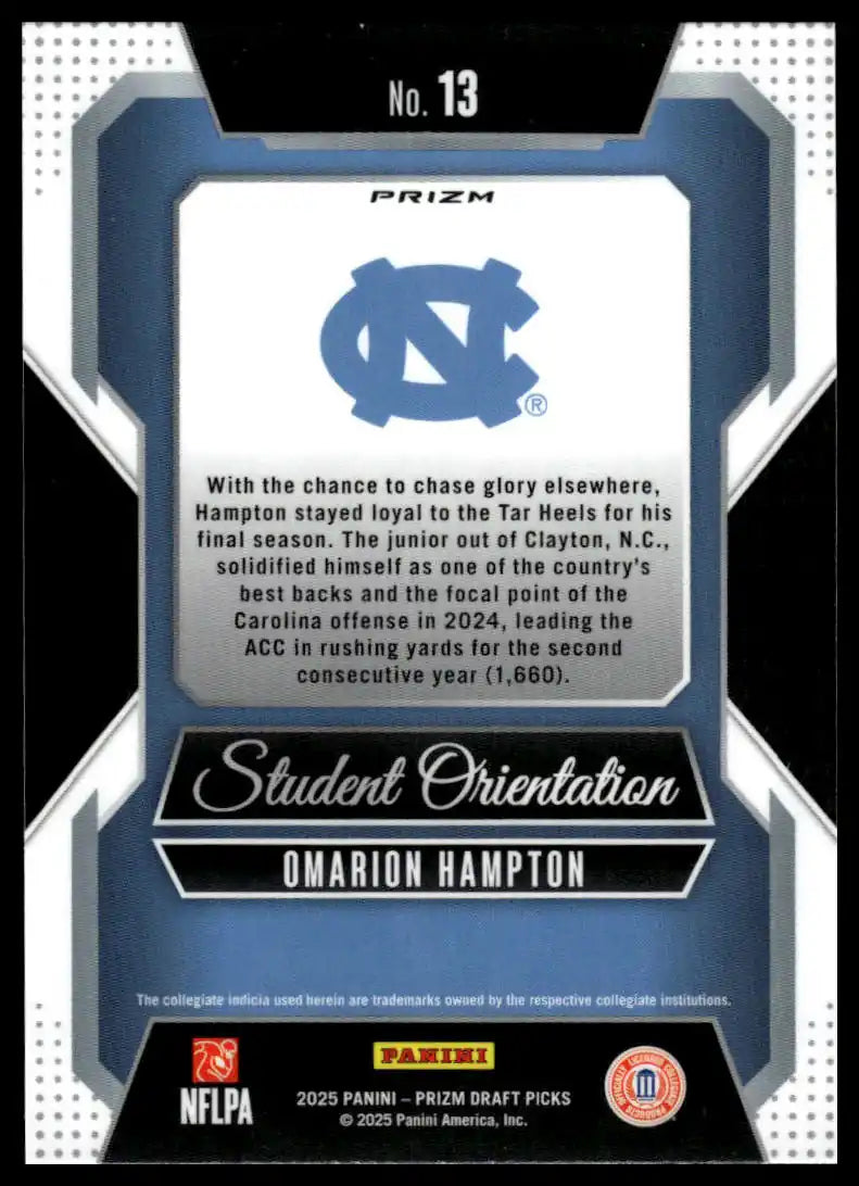 2025 Prizm Draft Picks - Omarion Hampton Student Orientation Gold Ice - #13