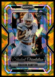 2025 Prizm Draft Picks - Omarion Hampton Student Orientation Gold Ice - #13
