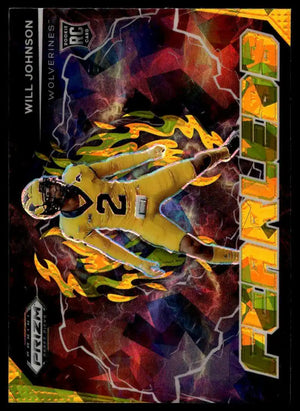 2025 Panini Prizm Draft Picks - Will Johnson Fearless Gold Ice - Football #F-WJN