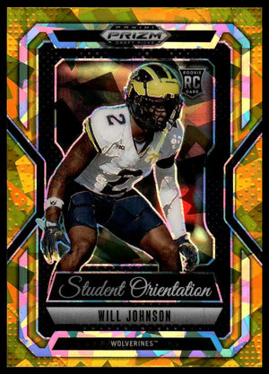 2025 Prizm Draft Picks - Will Johnson Student Orientation Gold Ice -  #18