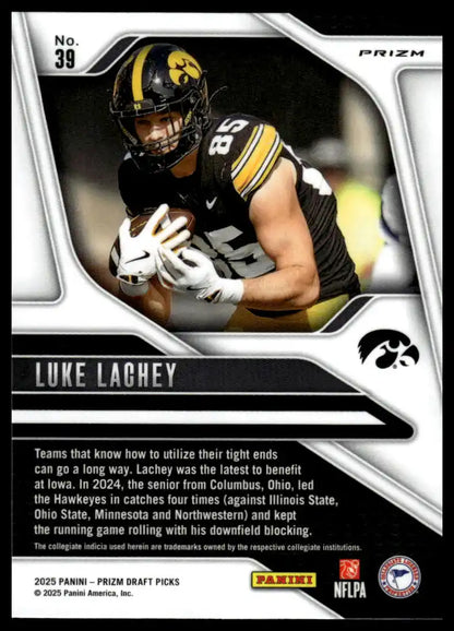2025 Panini Prizm Draft Picks - Luke Lachey Prizms Silver - Football #39