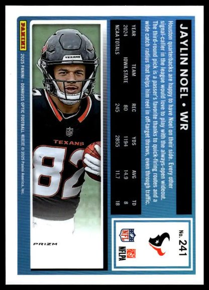 2025 Donruss Optic - Jaylin Noel Blue Hyper - Football #241