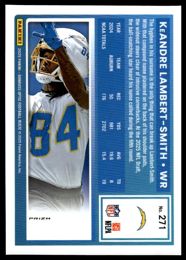 2025 Donruss Optic - KeAndre Lambert-Smith Blue Hyper - Football #271