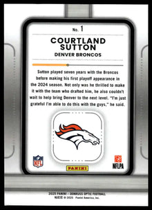 2025 Donruss Optic - Courtland Sutton Play Action - Football #1