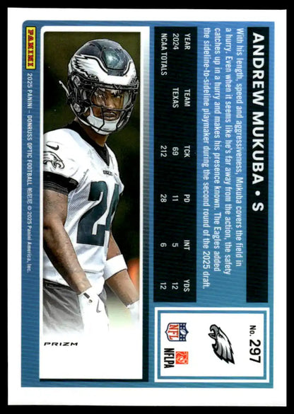 2025 Donruss Optic - Andrew Mukuba Blue Hyper - Football #297