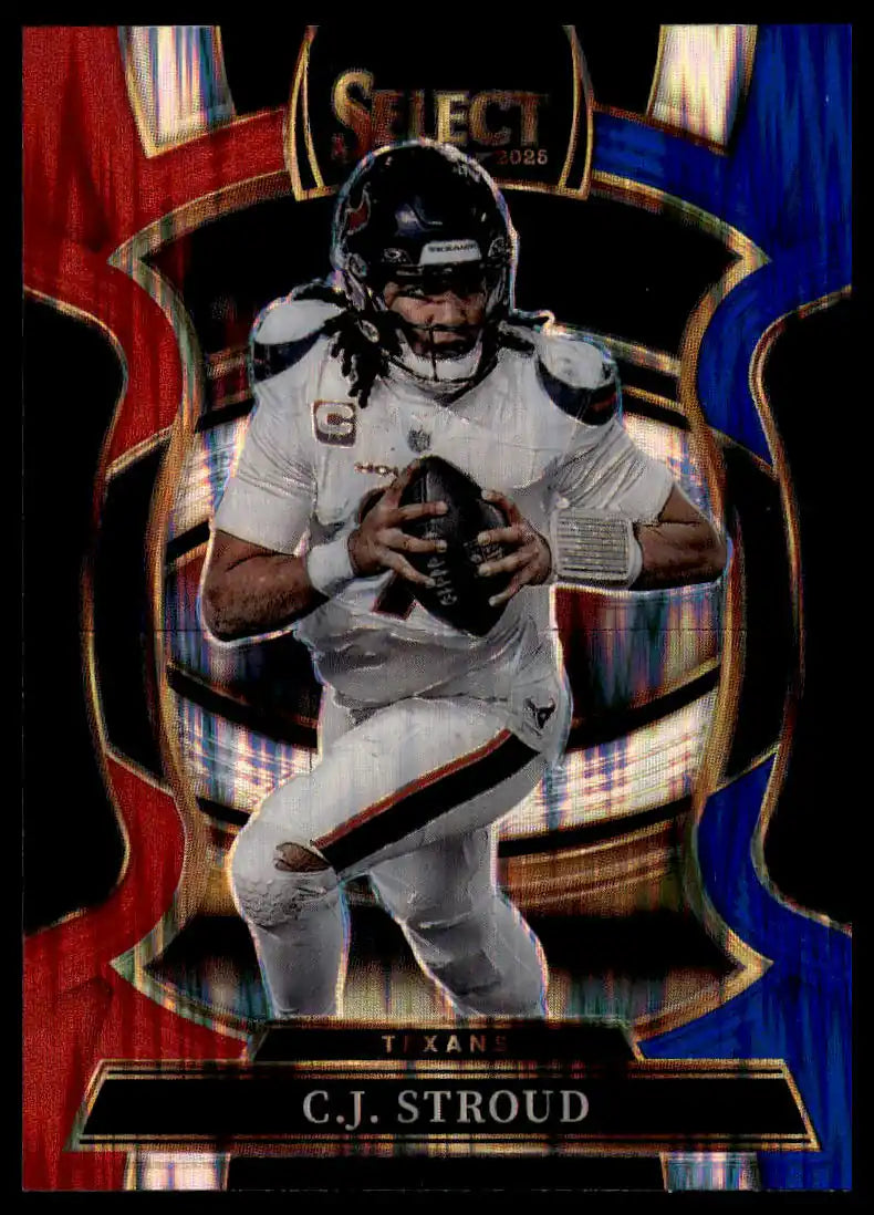 2025 Panini Select - C.J. Stroud Red and Blue Prizm Shock - Football #34