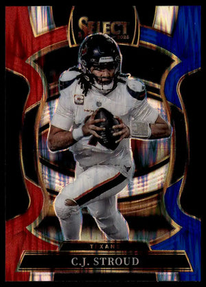 2025 Panini Select - C.J. Stroud Red and Blue Prizm Shock - Football #34