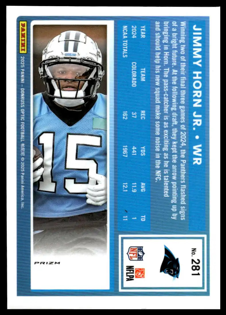 2025 Donruss Optic - Jimmy Horn Jr. Blue Hyper - Football #281