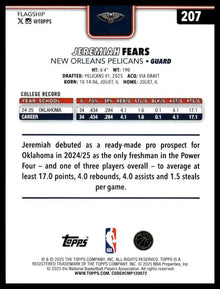 2025-26 Topps - Jeremiah Fears - Basketball #207