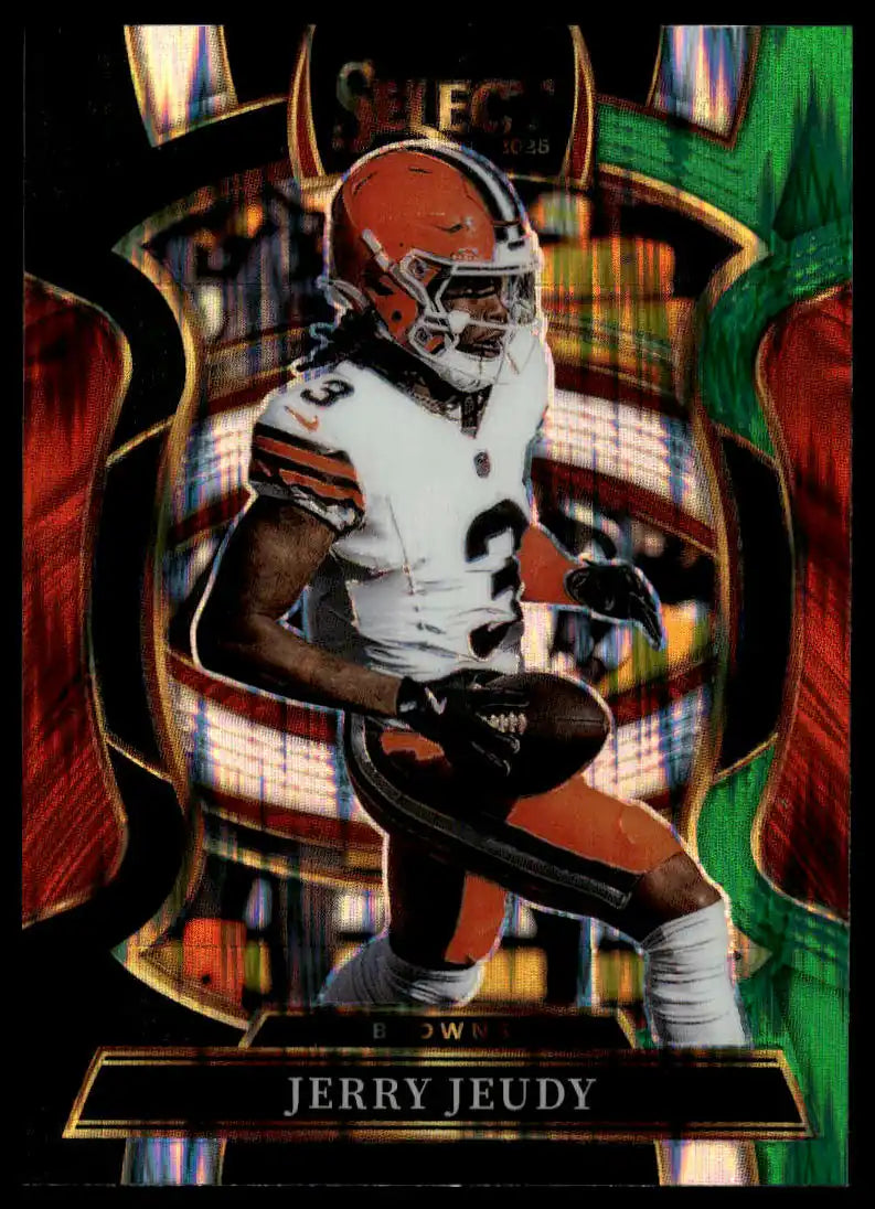2025 Panini Select - Jerry Jeudy Black and Green Prizm Shock - Football #56
