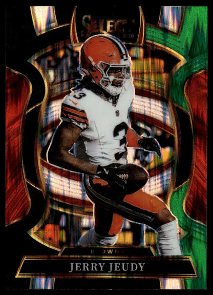 2025 Panini Select - Jerry Jeudy Black and Green Prizm Shock - Football #56