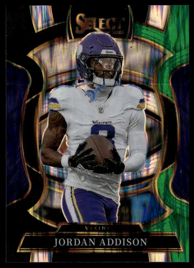 2025 Panini Select - Jordan Addison Black and Green Prizm Shock - Football #65