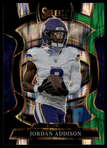 2025 Panini Select - Jordan Addison Black and Green Prizm Shock - Football #65