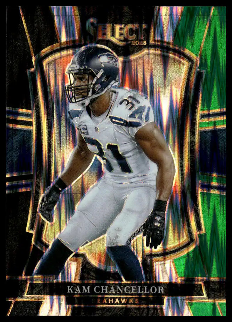 2025 Panini Select - Kam Chancellor Black and Green Prizm Shock - Football #149