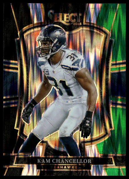 2025 Panini Select - Kam Chancellor Black and Green Prizm Shock - Football #149