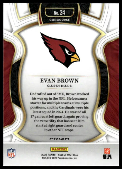 2025 Panini Select - Evan Brown Black and Green Prizm Shock - Football #24