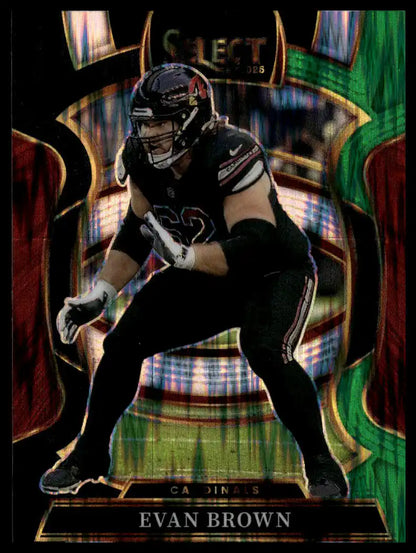 2025 Panini Select - Evan Brown Black and Green Prizm Shock - Football #24