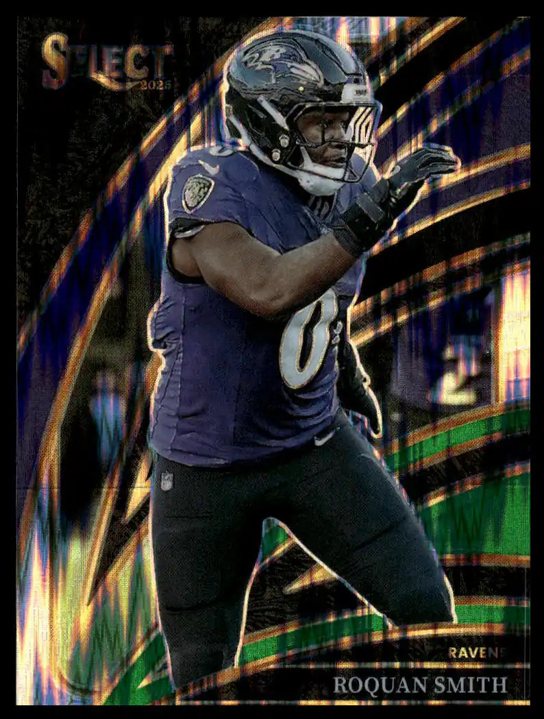 2025 Panini Select - Roquan Smith Black and Green Prizm Shock - Football #262