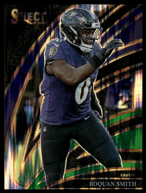2025 Panini Select - Roquan Smith Black and Green Prizm Shock - Football #262