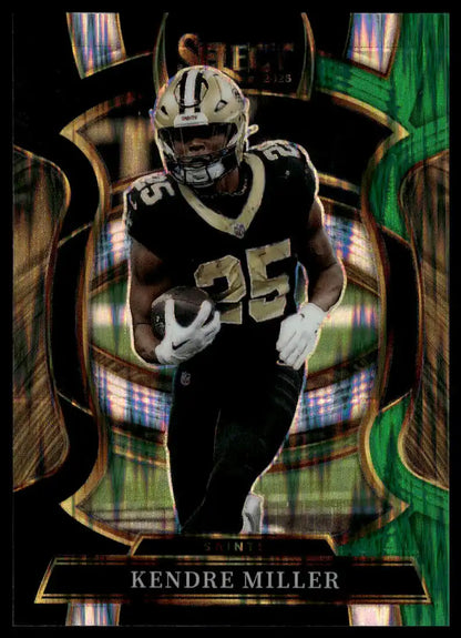2025 Panini Select - Kendre Miller Black and Green Prizm Shock - Football #40