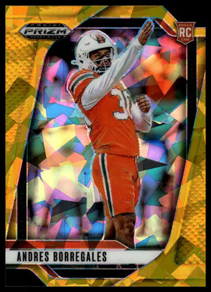 2025 Panini Prizm Draft Picks - Andres Borregales Prizms Gold Ice - Football #56