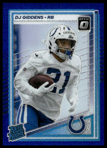 2025 Donruss Optic - DJ Giddens Blue Hyper - Football #258