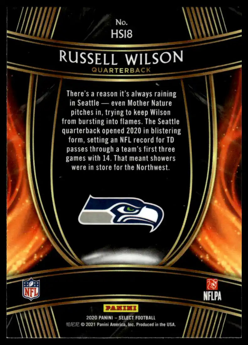 2020 Panini Select - Russell Wilson Hot Stars - Football #HS18