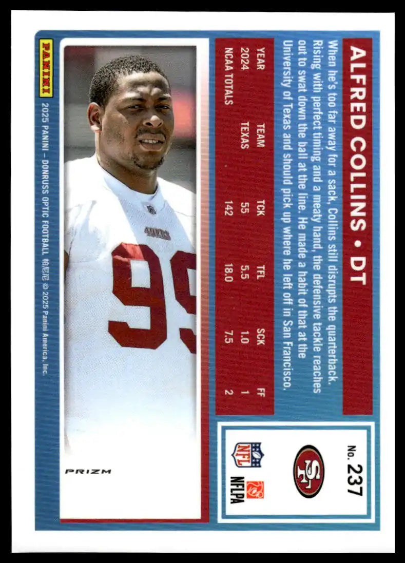 2025 Donruss Optic - Alfred Collins Purple Shock - Football #237