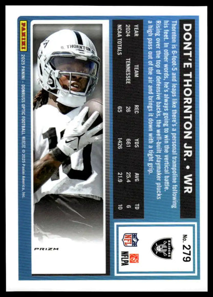2025 Donruss Optic - Dont'e Thornton Jr. Purple Shock - Football #279